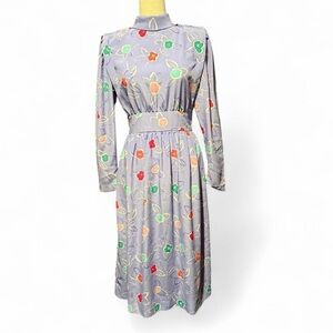 Vintage Tanner light purple floral print midi dress